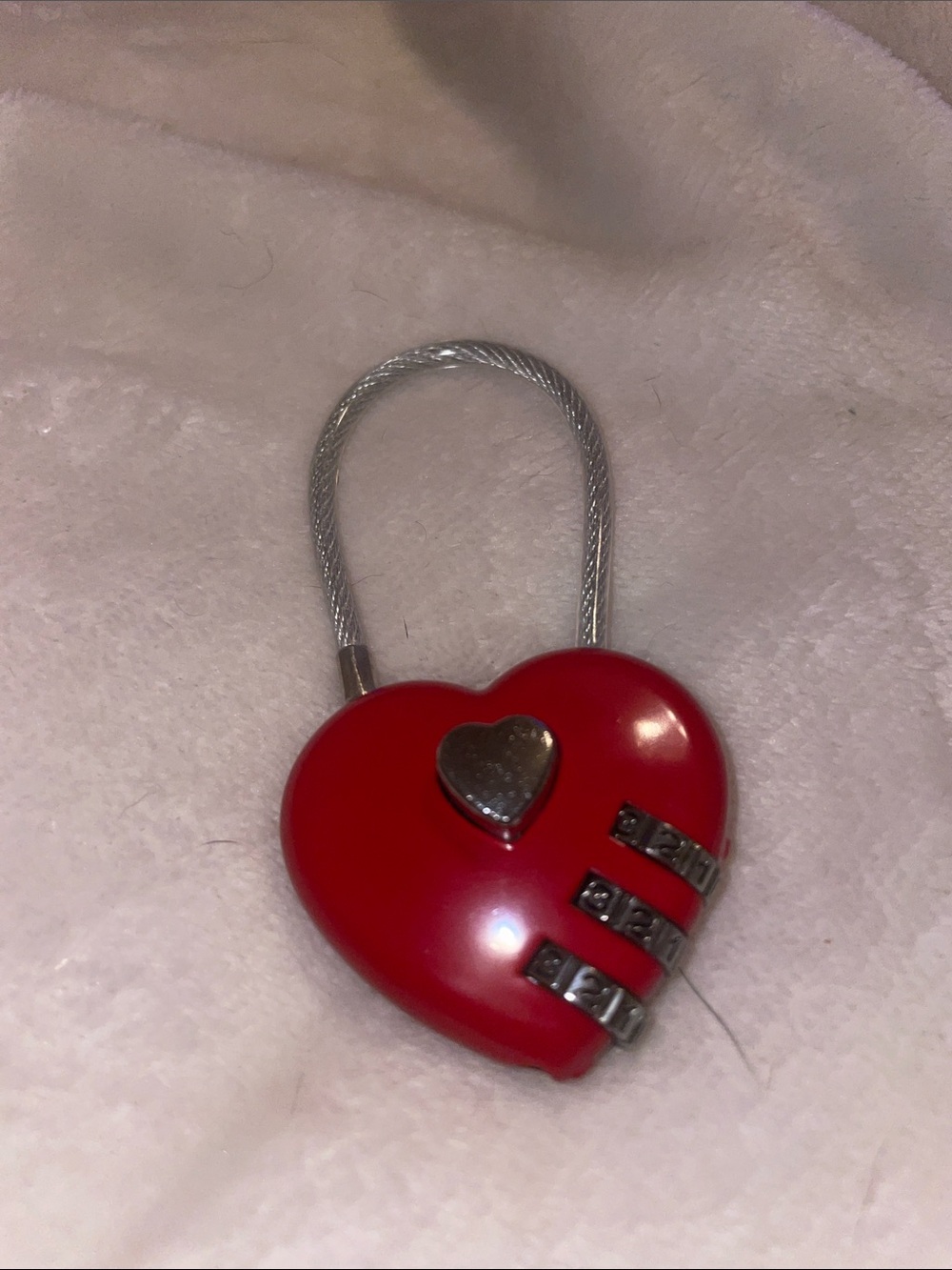 Cherry Red 🔐 Key Lock Bag Charm w/ password